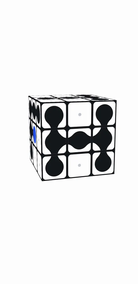 Logo 動態：旋轉中的方塊立方體